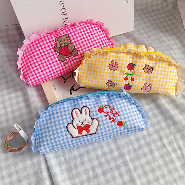 Estuche Escolar Adorable para Niñas - Diseño Viral con Red de Malla