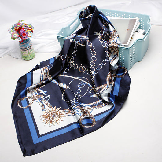 Pañuelo de Seda Estampado Versátil - Bufanda Multifuncional para Mujer - Image 24