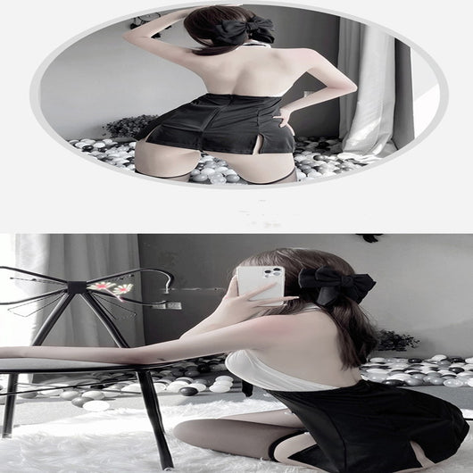 Conjunto Secretaria Transparente con Escote Frontal para uso en Ecuador - Image 7