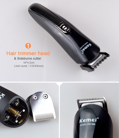 Cortadora de Cabello Kemei 6 en 1 Recargable con Cuchillas de Titanio - Máquina de Afeitar Profesional para Hombres - Image 5