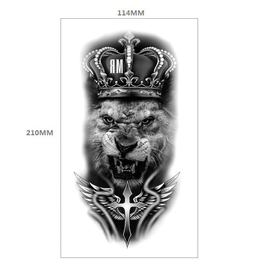 Tatuaje Temporal Transferible - Patrón Animal Tigre y León Media Manga - Image 34