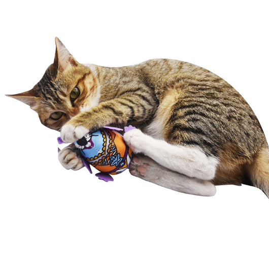 Fifteen colorful plush mouse cat toys with unique patterns and designs, some with bells, displayed in a white tray. - Image 2