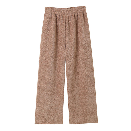 Pantalones Anchos de Felpa Mink con Drapeado Casual Acolchados - Image 16