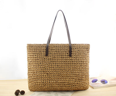 Bolsa de Playa Redonda Tejida a Mano - Bolso Cruzado de Ratán para Mujer - Image 57