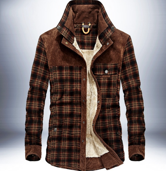 Chaqueta de Invierno para Hombre Acolchada Térmica Algodón Puro a Cuadros - Image 11