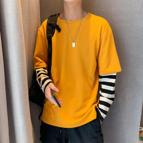 Sudadera de Dos Capas con Parches de Manga Larga