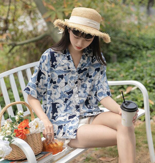 Blusa Suelta de Chifón para Verano con Protección Solar