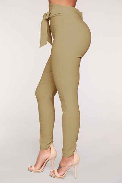 Pantalones Slim Elásticos con Detalle de Moño Europeo-Americano - Image 3
