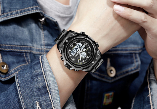 Reloj Deportivo de Acero con Pantalla Dual y Luz Nocturna - Image 2