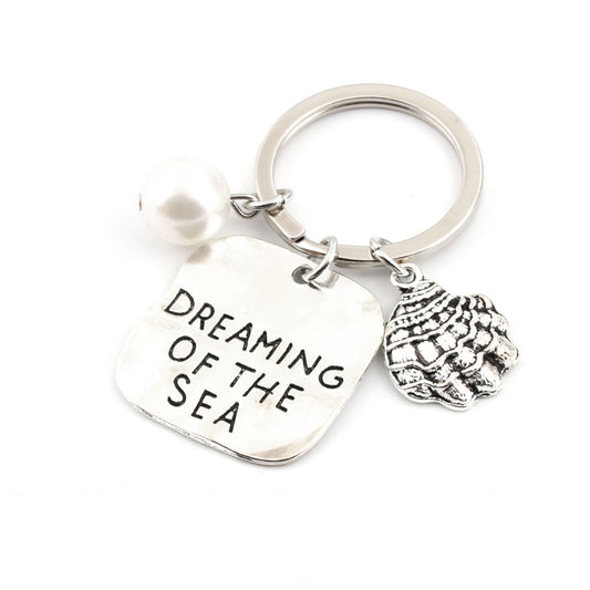 Llavero Personalizado Perla Marina - Accesorio Metálico de Verano