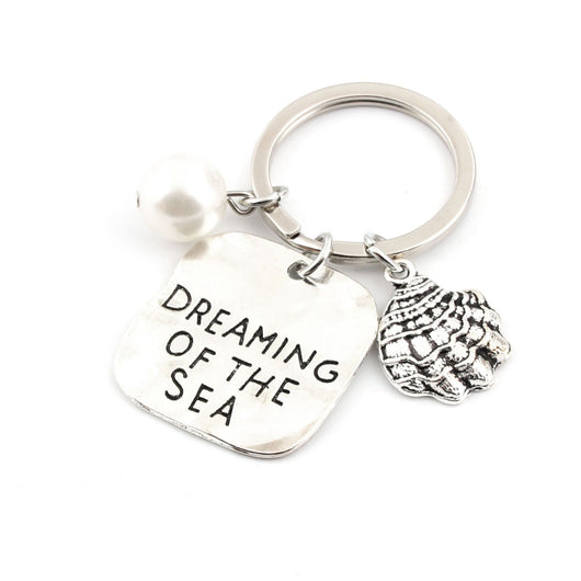 Llavero Personalizado Perla Marina - Accesorio Metálico de Verano