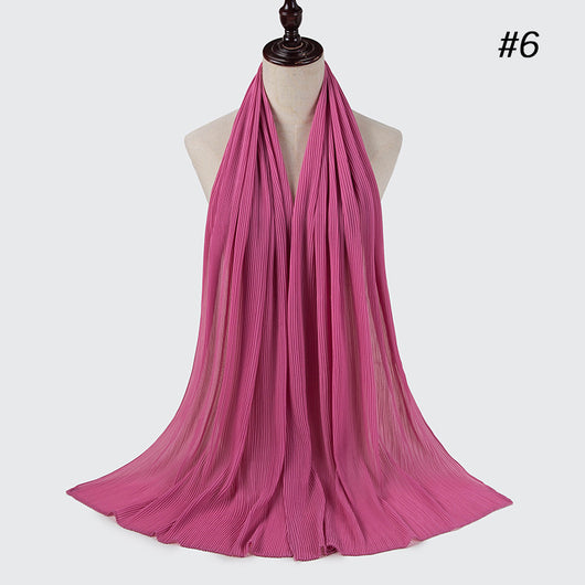 Pañuelo de Gasa de Perla Arrugada en Colores Sólidos - Estilo Nacional - Image 12