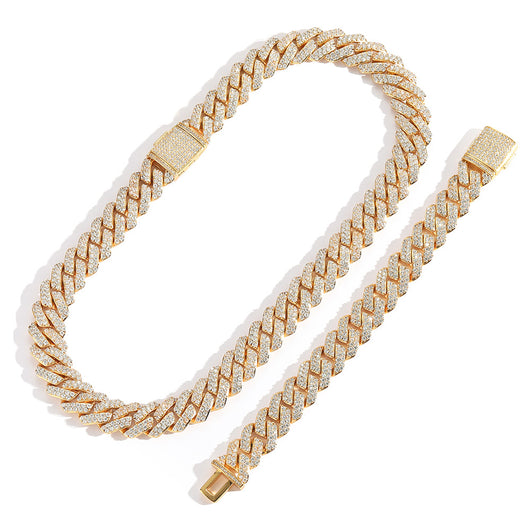 Cadena Cubana de Oro con Diamantes de Circón Doble Fila 15mm - Image 20