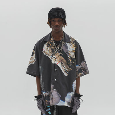 Camisa Estampada de Manga Corta