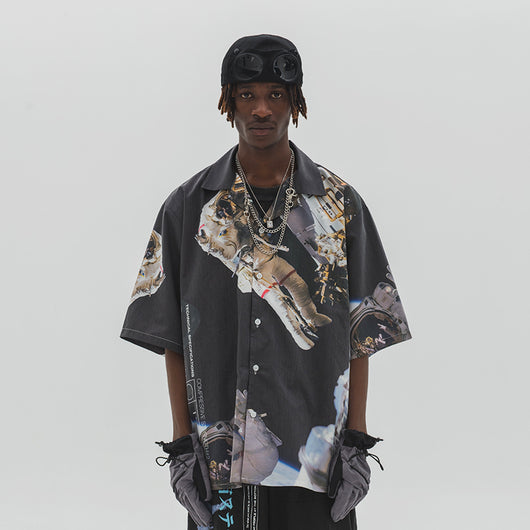 Camisa Estampada de Manga Corta