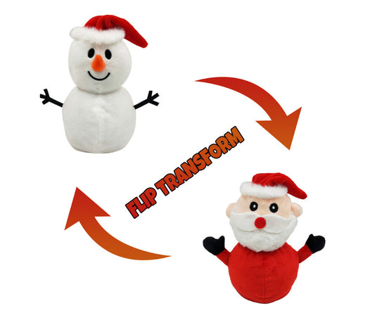 Muñeco Navideño Reversible Papá Noel y Muñeco de Nieve - Juguete Peluche Doble Cara - Image 2