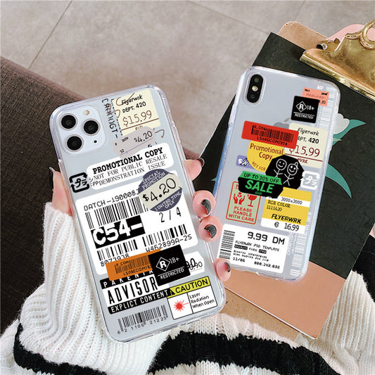 Funda Transparente para Celular con Diseño de Código de Barras