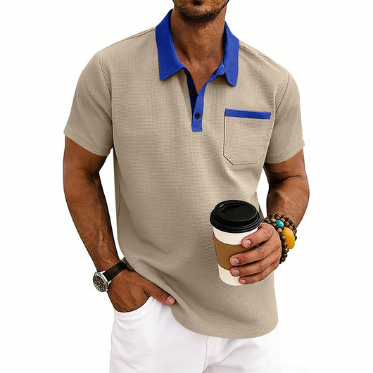 Polo Holgado de Punto Waffle para Hombre - Manga Corta - Image 9
