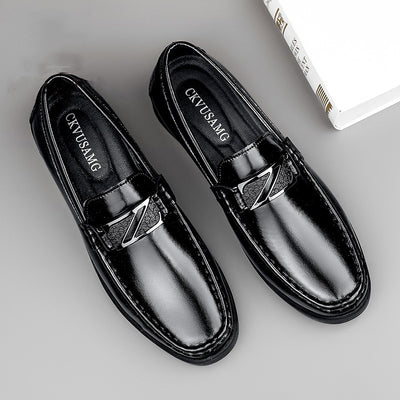 Zapatos de Cuero Ejecutivo con Plantilla Elevadora de Altura en Cuero Genuino