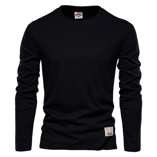 Camisa Casual de Algodón Manga Larga Color Sólido para Hombre - Image 3