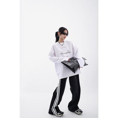 Camiseta Holgada de Algodón con Letras para Mujer - Image 2