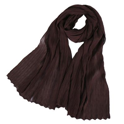 Pañuelo Femenino de Algodón Arrugado en Colores Sólidos - Image 35