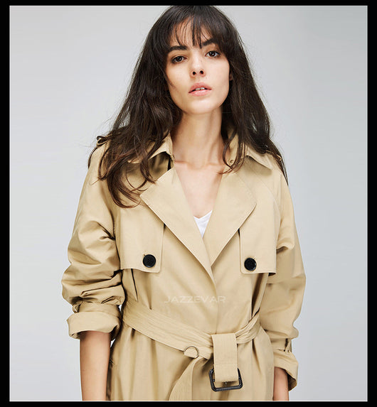 Abrigo Trench Coat Ejecutivo para Mujer con Cinturón - Elegancia Casual y Formal - Image 8