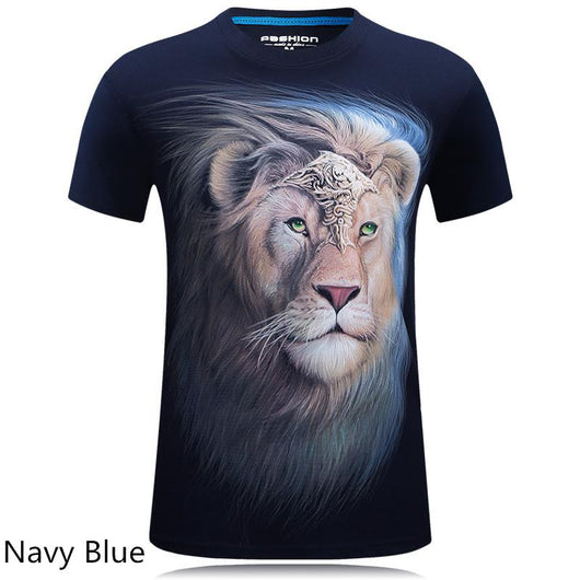 Playera Casual Estampado Animal 3D Personalizada Talla Grande Hombre - Image 6