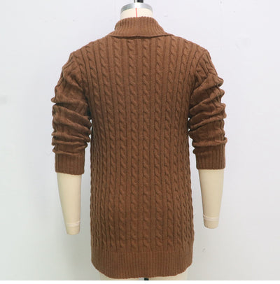Cardigan de Lana Gruesa con Punto Retorcido para Hombre - Image 6