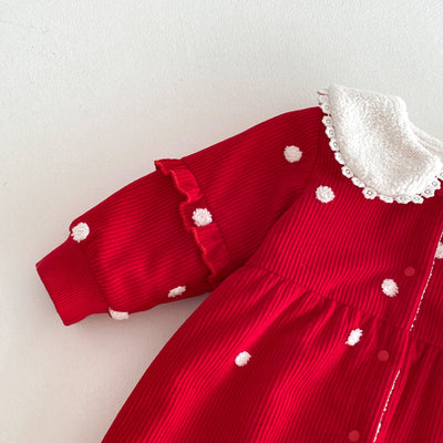 Pijama Enterizo Térmico para Bebé con Forro Polar Lunares Rojo - Image 17