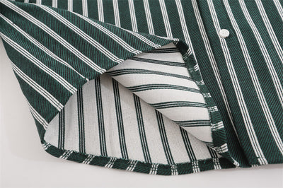 Camisa Casual de Manga Larga con Rayas Verticales y Bolsillo Contraste - Image 14