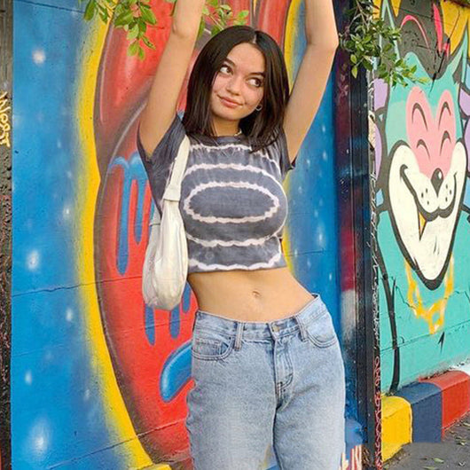Blusa Estampada con Personalidad - Cuello Redondo Ajustado - Image 16