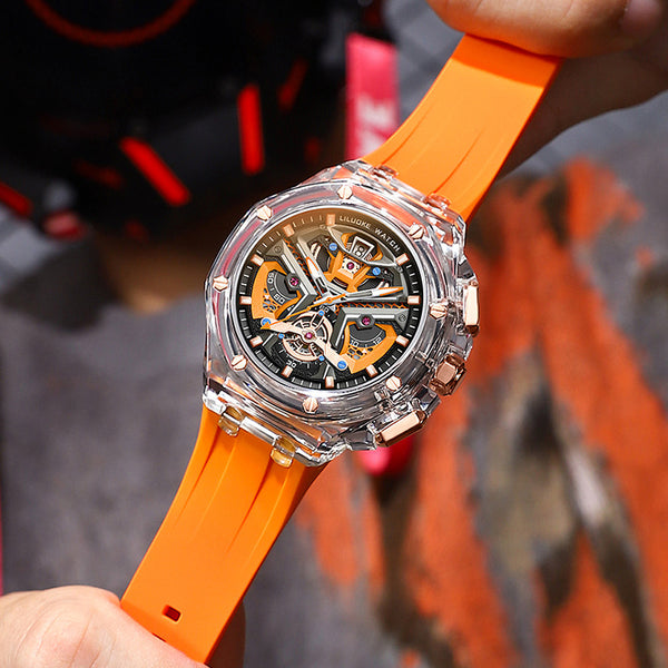 Reloj de Cuarzo Luminoso con Tallado Hueco Tridimensional