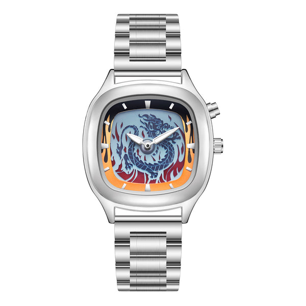 Reloj Hombre Dragón Retro Dual Pantalla Premium Resistente al Agua
