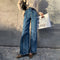 Pantalones de Mezclilla Acampanados Tejidos a Mano para Mujer