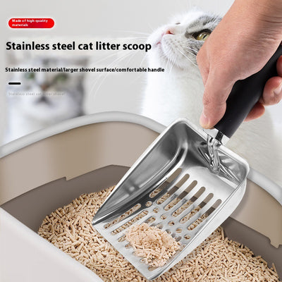 Pala Higienica de Acero Inoxidable Grande para Arenero de Gatos - Image 3