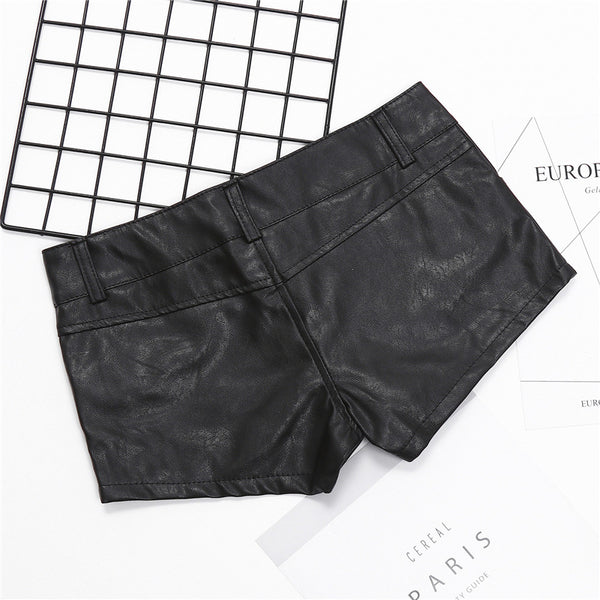 Shorts de Cuero PU Ajustado Negro Elegante - Image 6