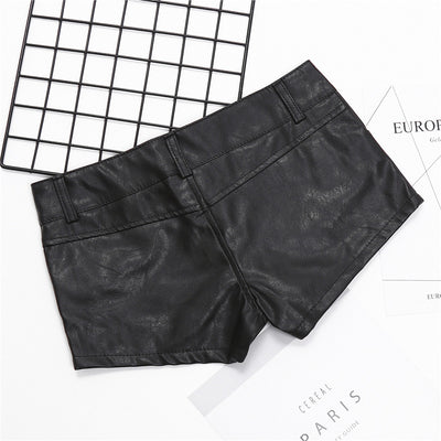 Shorts de Cuero PU Ajustado Negro Elegante - Image 6
