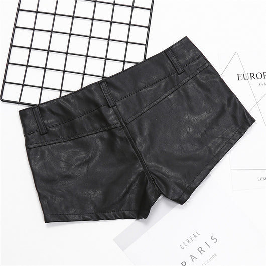 Shorts de Cuero PU Ajustado Negro Elegante - Image 6
