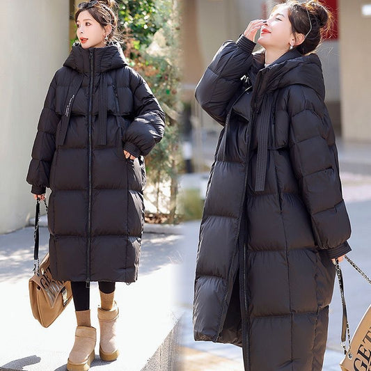 Abrigo Largo Acolchado Impermeable para Mujer - Protección Total en Invierno