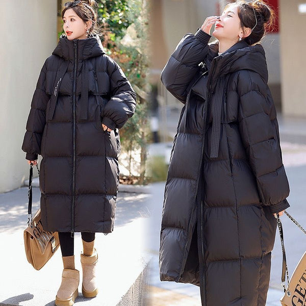 Abrigo Largo Acolchado Impermeable para Mujer - Protección Total en Invierno