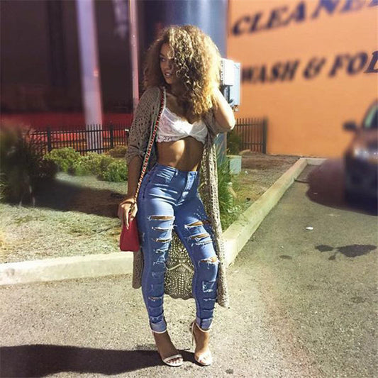 Pantalones Vaqueros Rotos para Mujer con Diseño Destruido - Image 2
