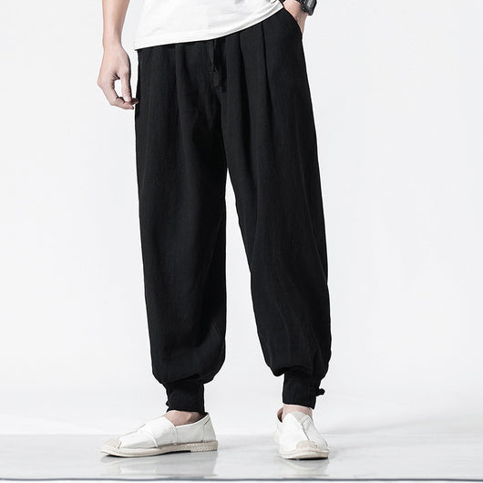 Pantalones Harem de Algodón y Lino Estilo Asiático - Cómodos y Versátiles - Image 5