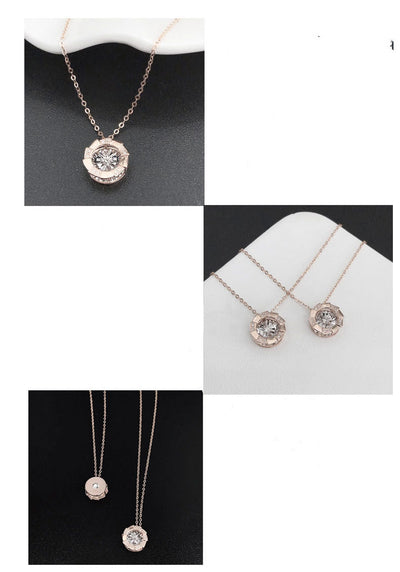 Collar Corazón Pulsante en Oro Rosa con Diamante - Image 4