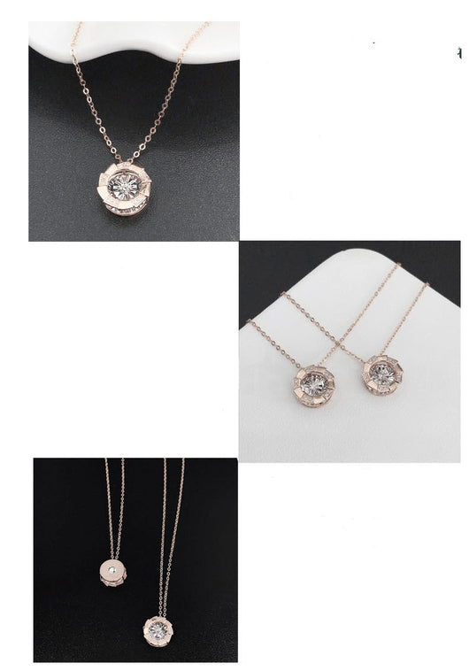 Collar Corazón Pulsante en Oro Rosa con Diamante - Image 4