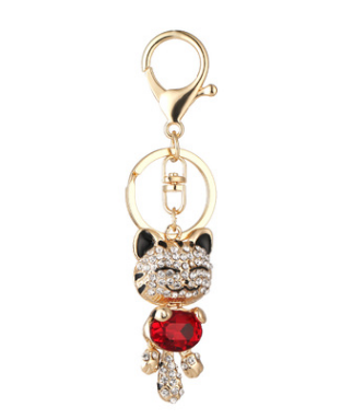 Llavero Gato de la Suerte con Cristal y Esmalte - Accesorio Elegante para Mujer - Image 13