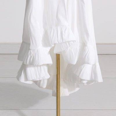 Conjunto de Dos Piezas: Blusa sin Mangas con Cuello Alzado Plisado y Falda Volantes - Image 2