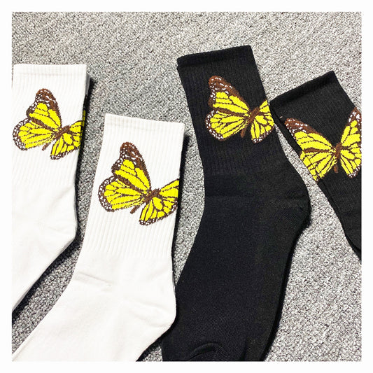 Calcetines de Tubo Angel Pure Algodón Negro y Blanco - Estilo Street Fashion