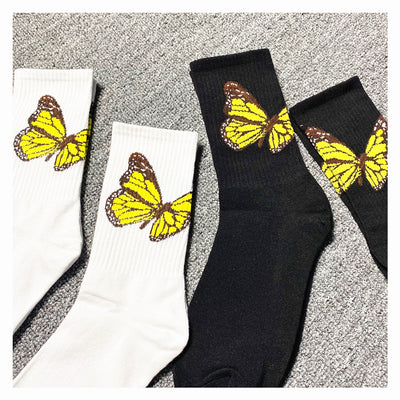 Calcetines de Tubo Angel Pure Algodón Negro y Blanco - Estilo Street Fashion