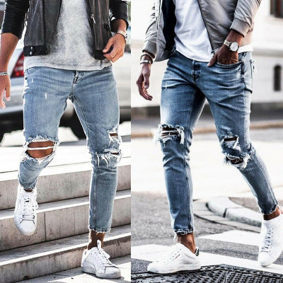 Pantalones Vaqueros Rotos Modernos para Hombre - Image 6